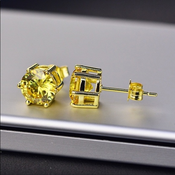 2.5 CT 925l Topaz & Citron Zirconia Silver Studs⭐️ - Picture 4 of 4